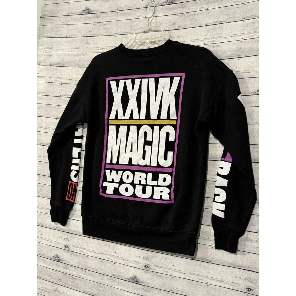 Bruno Mars 24K Magic World Tour OFFICIAL Crewneck Sweatshirt Sweater Black Sz S